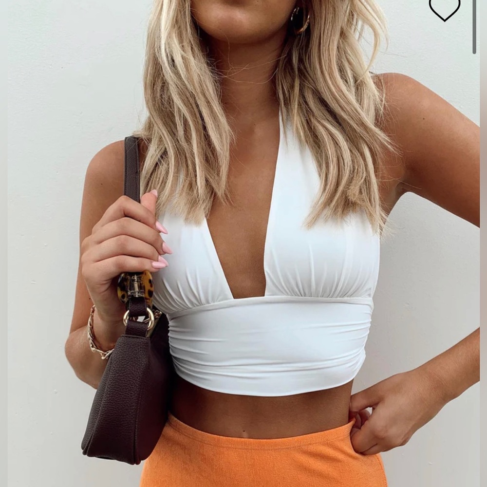Princess Polly White Cropped Top